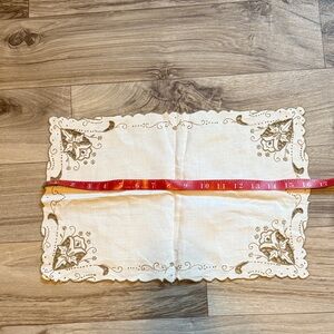 Embroidered Cream and Brown doilie